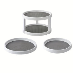 2 Tier Lazy Susan Turntable Display Stand