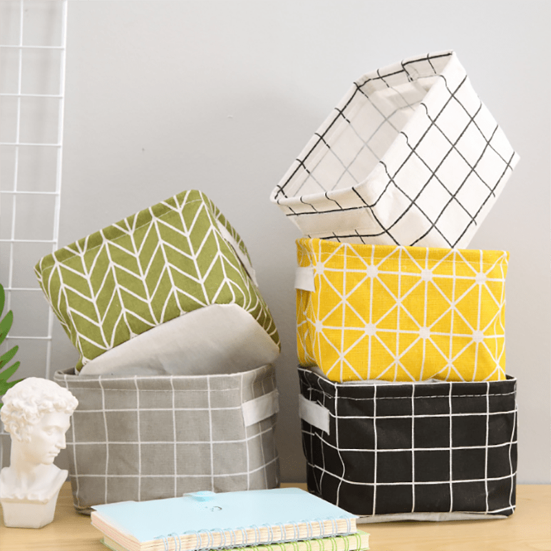 Colorful Geometric Pattern Storage Basket for Home and Office