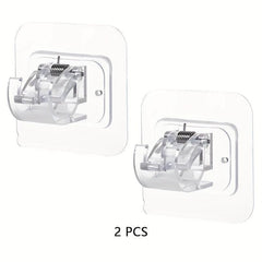 2pcs Adjustable Adhesive Curtain Rod Holder