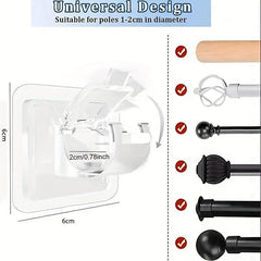 2pcs Adjustable Adhesive Curtain Rod Holder