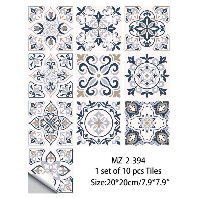 10pcs Waterproof Vinyl Wall Stickers for Home Decor Self Adhesive Tile Decals