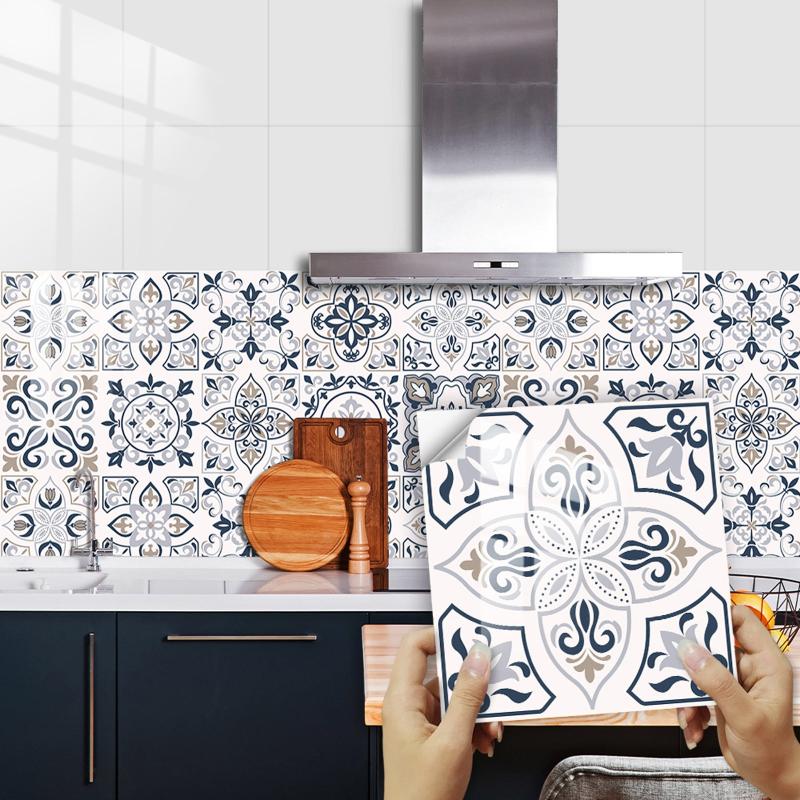 10pcs Waterproof Vinyl Wall Stickers for Home Decor Self Adhesive Tile Decals