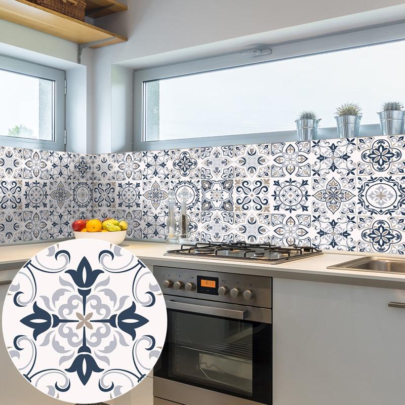 10pcs Waterproof Vinyl Wall Stickers for Home Decor Self Adhesive Tile Decals