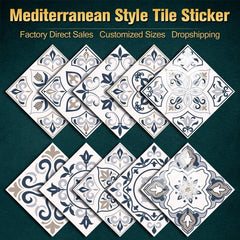 10pcs Waterproof Vinyl Wall Stickers for Home Decor Self Adhesive Tile Decals
