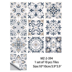 10pcs Waterproof Vinyl Wall Stickers for Home Decor Self Adhesive Tile Decals