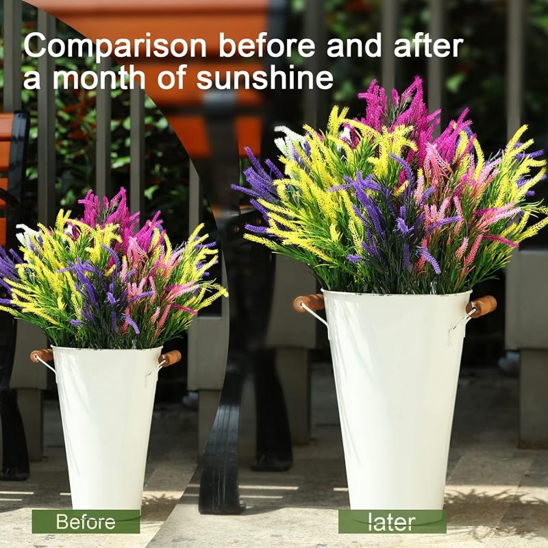 5pcs UV Resistant Artificial Flowers for Garden Porch and Wedding