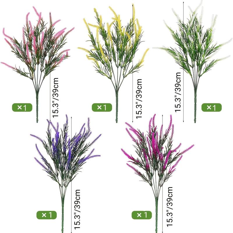 5pcs UV Resistant Artificial Flowers for Garden Porch and Wedding