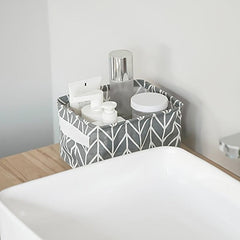 Fabric Foldable Storage Basket Linen Desktop Storage Box