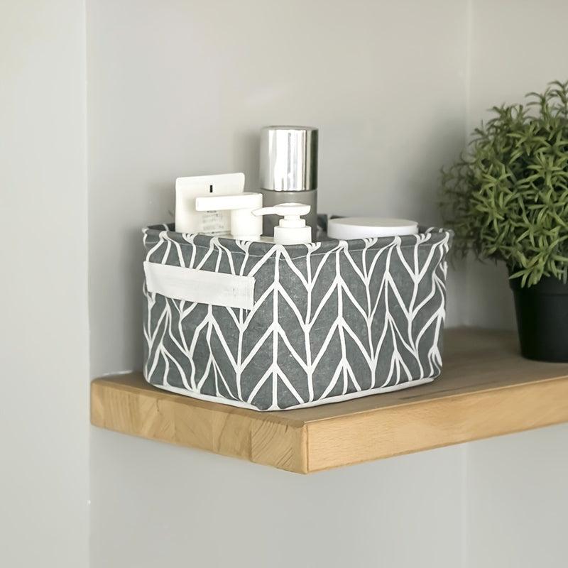 Fabric Foldable Storage Basket Linen Desktop Storage Box