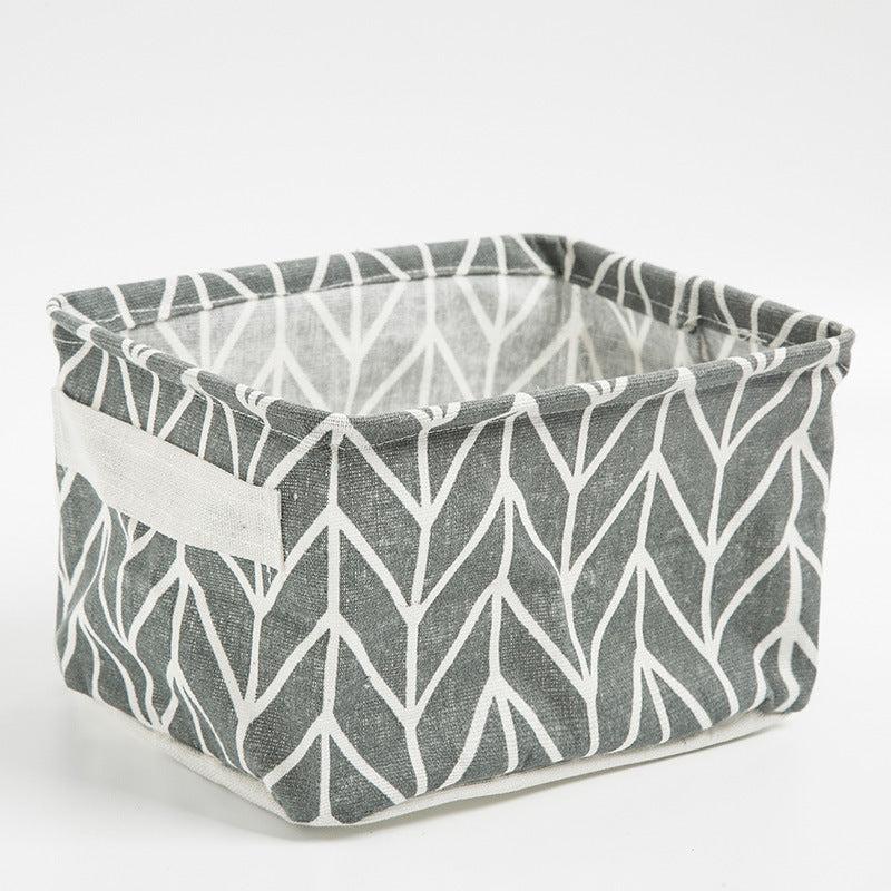 Fabric Foldable Storage Basket Linen Desktop Storage Box