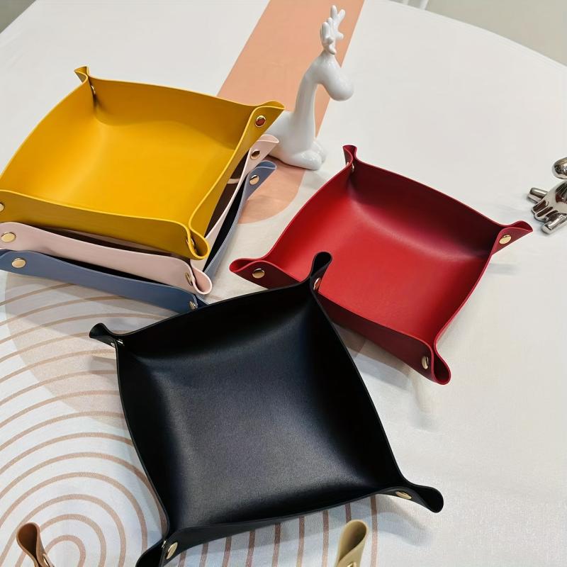 Nordic PU Leather Storage Tray for Jewelry and Cosmetics
