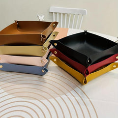 Nordic PU Leather Storage Tray for Jewelry and Cosmetics