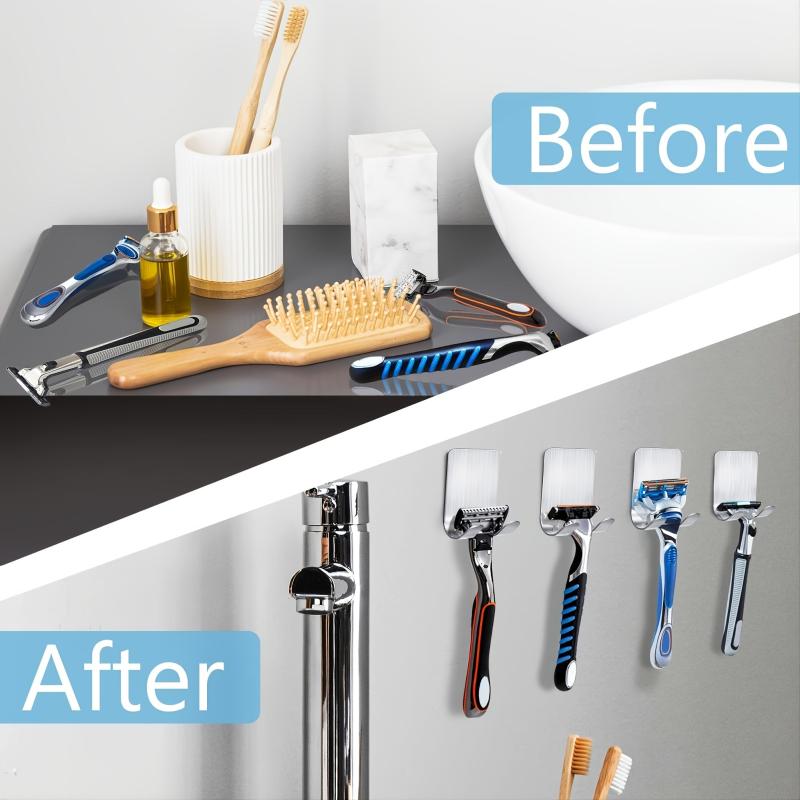 2pcs Razor Holder Shaver Hook Self Adhesive Heavy Duty Stainless Steel