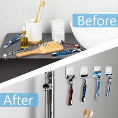 2pcs Razor Holder Shaver Hook Self Adhesive Heavy Duty Stainless Steel