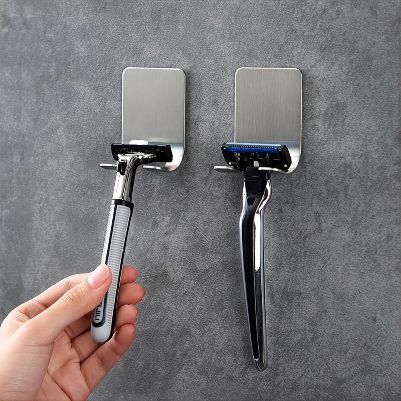 2pcs Razor Holder Shaver Hook Self Adhesive Heavy Duty Stainless Steel