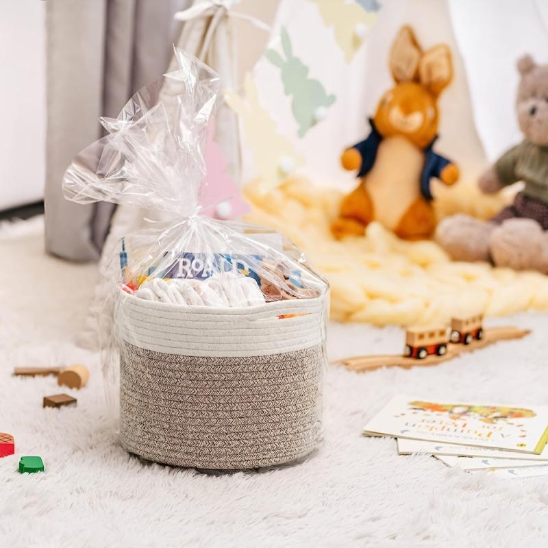 Vintage Round Storage Basket Handles Durable Gift Basket
