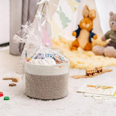 Vintage Round Storage Basket Handles Durable Gift Basket