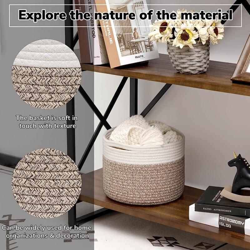 Vintage Round Storage Basket Handles Durable Gift Basket