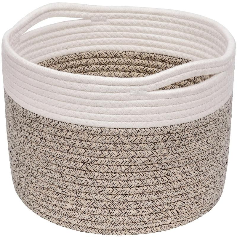 Vintage Round Storage Basket Handles Durable Gift Basket