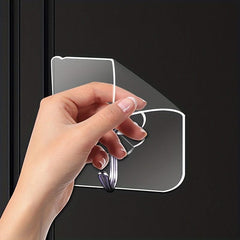 4pcs Transparent Wall Mounted Sticky Hook Punch-Free Adhesive Hook