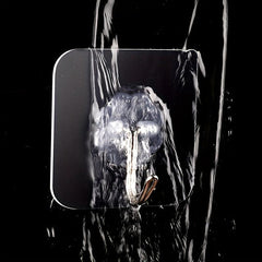 4pcs Transparent Wall Mounted Sticky Hook Punch-Free Adhesive Hook