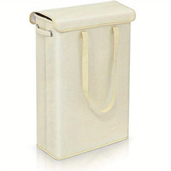 Slim Laundry Basket With Lid Tall Thin Laundry Hamper Handles Waterproof Fabric