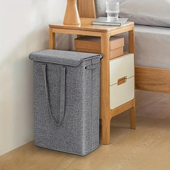 Slim Laundry Basket With Lid Tall Thin Laundry Hamper Handles Waterproof Fabric