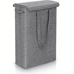 Slim Laundry Basket With Lid Tall Thin Laundry Hamper Handles Waterproof Fabric