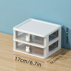 Small Plastic Jewelry Storage Box Desktop Drawer Organizer