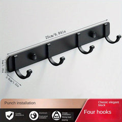 Wall Mounted Coat Hook for Easy Organization 4 Hooks