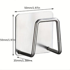 Metal Sink Sponge Holder Adhesive Stainless Steel Rack Hook