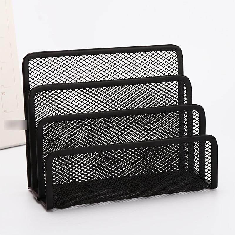 Stylish Iron Mesh Book Rack File Rack Letter Box Organize Books Files Letters