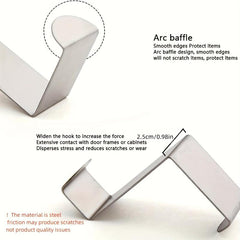 6pcs Door Top Hooks Metal Hangers Sturdy Bathroom Towel Hook