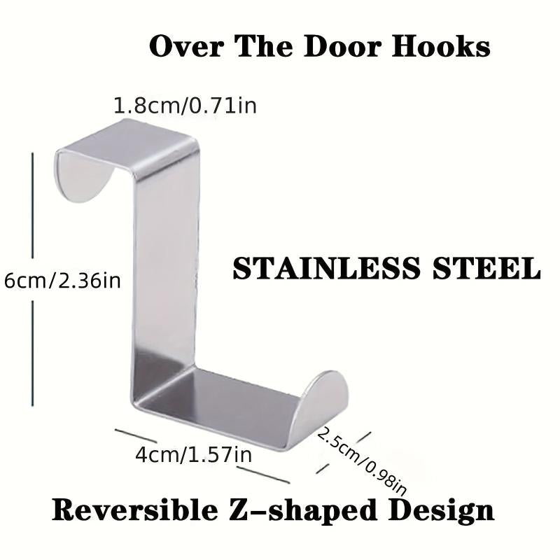 6pcs Door Top Hooks Metal Hangers Sturdy Bathroom Towel Hook