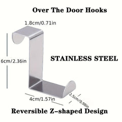 6pcs Door Top Hooks Metal Hangers Sturdy Bathroom Towel Hook