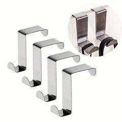6pcs Door Top Hooks Metal Hangers Sturdy Bathroom Towel Hook