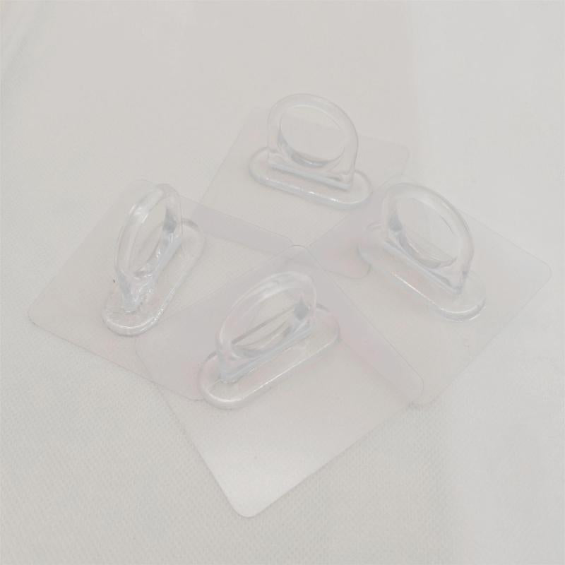 Transparent Adhesive Curtain Rod Brackets - Set of 4