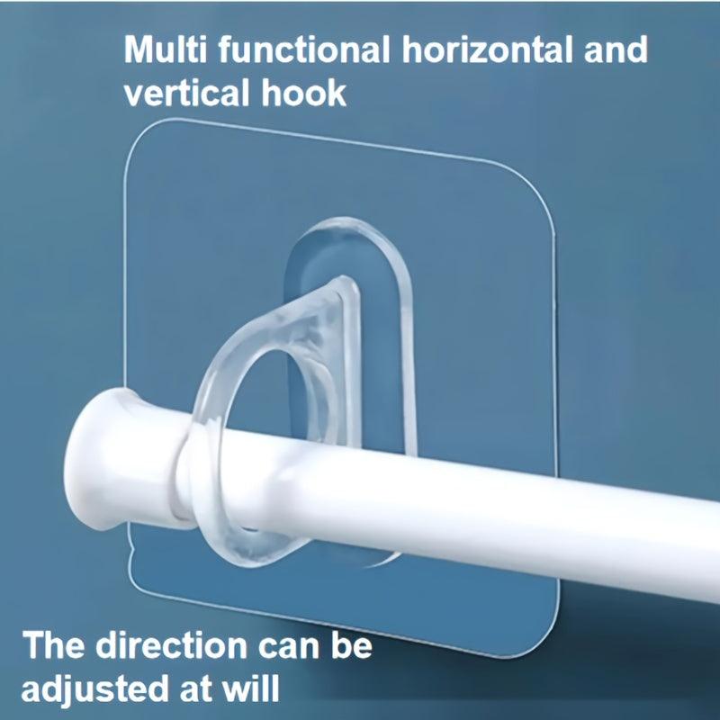 Transparent Adhesive Curtain Rod Brackets - Set of 4