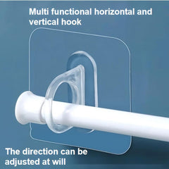 Transparent Adhesive Curtain Rod Brackets - Set of 4