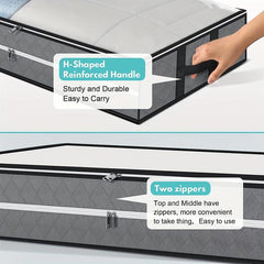 96L Underbed Storage Bag Quilt Organizer Non Woven Fabrics Handles Foldable