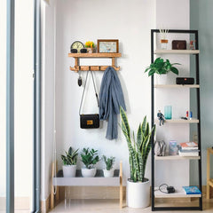 Coat Rack Wall Mount Shelf With Hooks 43 Key Holder For Wall