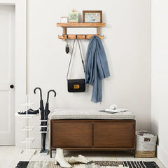 Coat Rack Wall Mount Shelf With Hooks 43 Key Holder For Wall