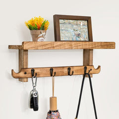 Coat Rack Wall Mount Shelf With Hooks 43 Key Holder For Wall