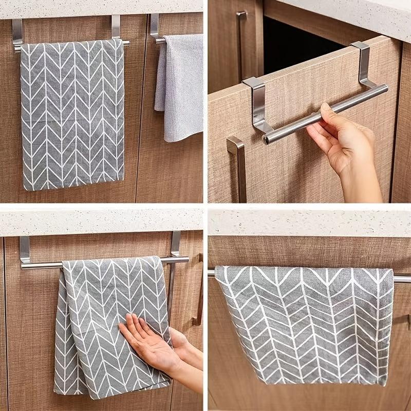 Stainless Steel Over the Door Towel Rack Storage for Bathroom