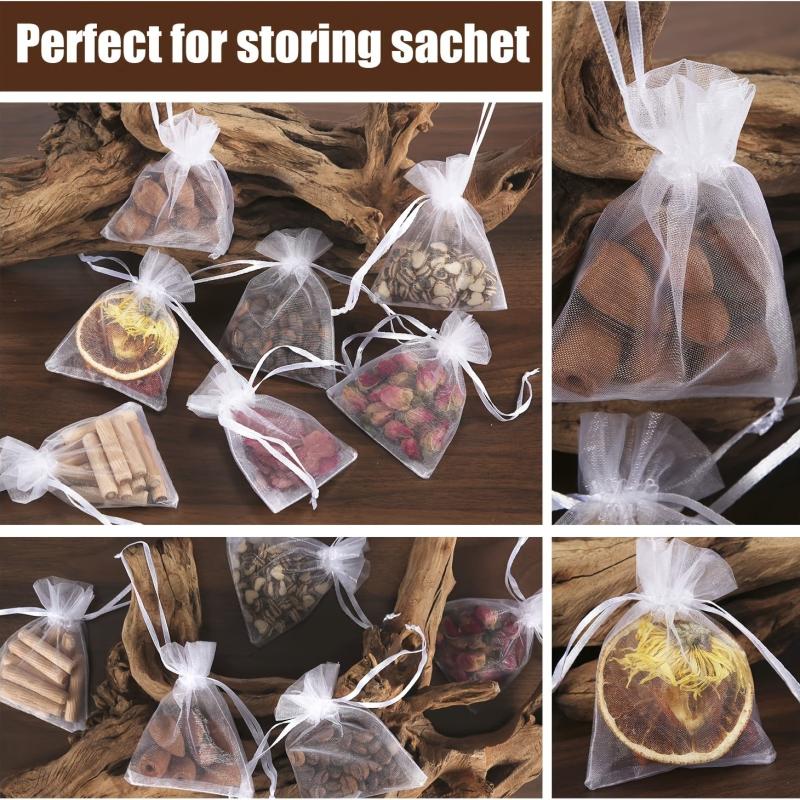 100pcs Organza Drawstring Pouches for Weddings and Parties 7 x