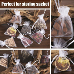 100pcs Organza Drawstring Pouches for Weddings and Parties 7 x