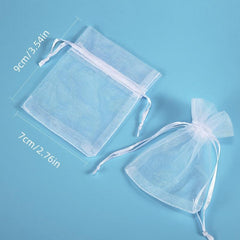 100pcs Organza Drawstring Pouches for Weddings and Parties 7 x