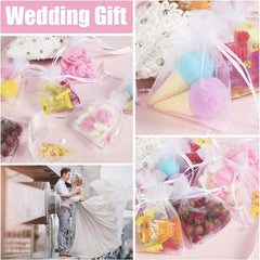 100pcs Organza Drawstring Pouches for Weddings and Parties 7 x