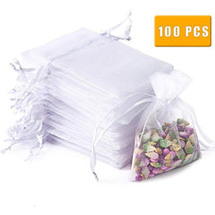 100pcs Organza Drawstring Pouches for Weddings and Parties 7 x