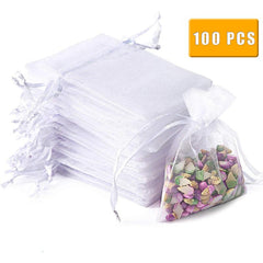 100pcs Organza Drawstring Pouches for Weddings and Parties 7 x